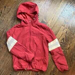FULL TILT MEDIUM wind breakerLIGHT JACKET / RED / WHITE / GRAY FULL FRONT ZIPPER